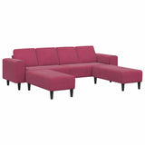 Sofa Set 3 pcs Wine red Velvet 3335126