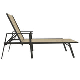Sun Lounger Cream Steel, Textilene 191 x 61 x 97.5 cm 317597