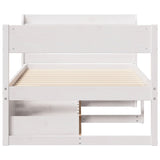 Bed Frame without Mattress White 100x200 cm Solid Wood Pine 3307129