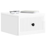 Wall-Mounted Bedside Cabinet with Drawer 2 pcs High Gloss White 897924