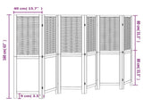 Room Divider 6 Panels Dark Brown Solid Wood Paulownia 358713