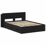Bed Frame with Storage Black 150 x 200 cm Engineered Wood 3433967