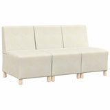 Modular Sofa Unit Armless 3 pcs Cream 55 x 74 x 82 cm Velvet 3399811