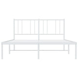 Metal Bed Frame without Mattress with Headboard White 140x200cm 352530