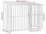 Garden Sheds Anthracite 203.5 x 73 x 200 cm Metal 42011301