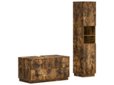 2 Piece Bathroom Cabinet Set HOORN Smoked Oak Engineered Wood 3417554