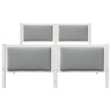 Bed Frame with Headboard Light Grey 135 x 190 cm Fabric 878343