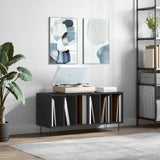 Record Cabinet Black Engineered wood, Iron Medium Modern 831749