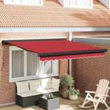 Retractable Awning Red 300 x 250 cm Fabric and Metal 3330155