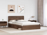 Bed Frame with Headboard Brown Oak 120 x 190 cm Solid Pine Wood 3412521