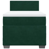 Box Spring Bed with Mattress Dark Green 90x190 cm Velvet 3286183