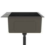 ZNTS Handmade Kitchen Sink Black Stainless Steel 51509