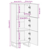 Highboard Brown 40x34x110 cm Solid Wood Mango 377581