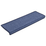 Stair Mats 15 pcs 65x21x4 cm Blue Rectangular Edge 134574