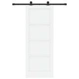 Sliding Door ORKDAL 78 x 202 cm Engineered Wood White and Black 3450073