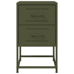 ZNTS Bedside Cabinets 2 pcs Olive Green 36x39x60.5 cm Steel 846467