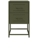 ZNTS Bedside Cabinets 2 pcs Olive Green 36x39x60.5 cm Steel 846467