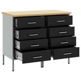 Work Cabinet with Drawer 2 pcs Black and Grey 100 x 55 x 85 cm 3321362