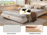Upholstered bed, 4ft6 double bed 135190cm, Sturdy bed slats, Comfortable soft bed, Boucle N604P390167W