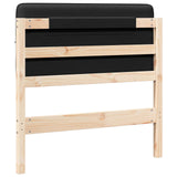 Upholstered Headboard Brown and Black 100 cm Solid Pine Wood 880140