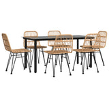 7 Piece Garden Dining Set Poly Rattan 3157891