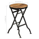 Desk with Folding Stool Solid Mango Wood 115x50x76 cm 245261