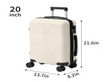 3PCS PP Trolley Luggage Set Suitcase 20in 24in 28in Off White 59145631