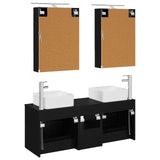Bathroom Furniture Set 5 pcs Black Oak 3406760