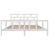 3101369 Bed Frame without Mattress White Solid Wood 200x200 cm