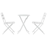 Garden Bistro Set Folding 3 pcs White Steel 42010317