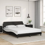 Bed Frame "Dover" Black and White 152x203 cm Faux Leather 373296