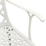 Bistro Set White Cast aluminium 5 Piece Set Durable Bistro Set 3070615