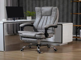 Home Office Chair Microfibre Desk Chair with Reclining Function Armrests Swivel Wheels Footrest Grey T3398P377466