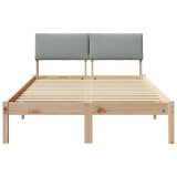 Bed frame Brown and light grey 120 x 200 cm Solid pine wood 878539
