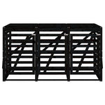Triple Wheelie Bin Storage Black Solid Wood Pine 3157695