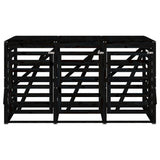Triple Wheelie Bin Storage Black Solid Wood Pine 3157695