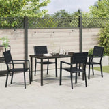 Garden Dining Set 5 pcs Black Powder-Coated Steel 3379144