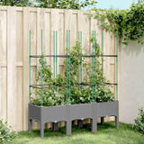 Garden Planter with Trellis Light Grey 120x40x142.5 cm PP 367957