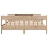 ZNTS Bookcase Bed without Mattress 180x200 cm Super King Solid Wood Pine 3323173