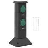 Outdoor Socket Column 4-Way Black and Green 16x16x39.5 cm 4010098