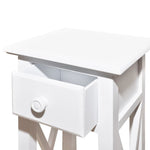 ZNTS Side Table with Drawer White 241147