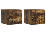 Wall-Mounted Bedside Cabinet 2 pcs Smoked Oak 34.5 x 33 x 40 cm 899156