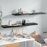Floating Wall Shelves 2 pcs High Gloss Black 120x23.5x3.8 cm MDF 323779