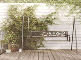 Garden Swing Bench Black Steel and Plastic Medium 317145