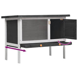 Outdoor Rabbit Hutch 1 Layer Grey Wood 170828