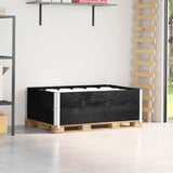 Pallet Collars 2 pcs Black 120x80 cm Solid Wood Pine 4010276