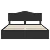 Bed Frame with Drawer Black 200 x 200 cm Engineer Wood 3413381