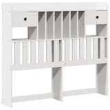 Bookcase Bed without Mattress White 135x190 cm Double Solid Wood Pine 3308898