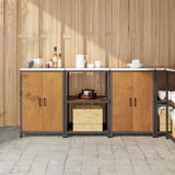 Kitchen Storage Set HATTEM 3 pcs Rusty Steel 3392700