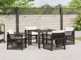 Garden Dining Set 5 pcs Brown Powder-Coated Steel 3380657
